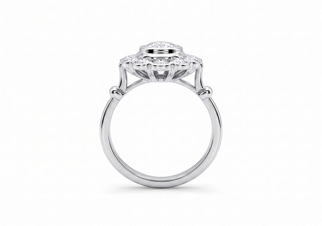 Bague de fiançailles Sous ton charme avec diamant de laboratoire vu de haut.