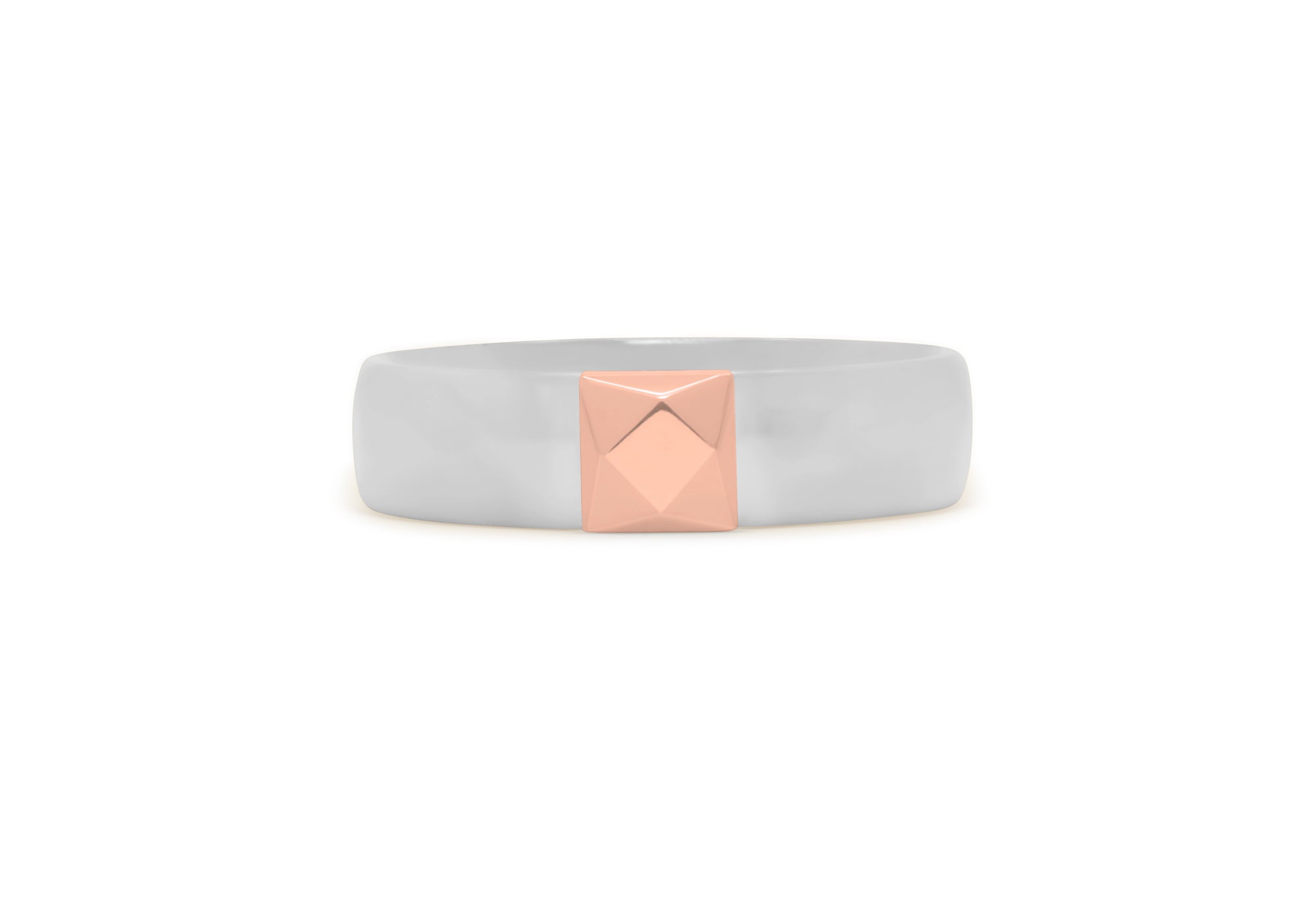 Rose gold faceted stone ring