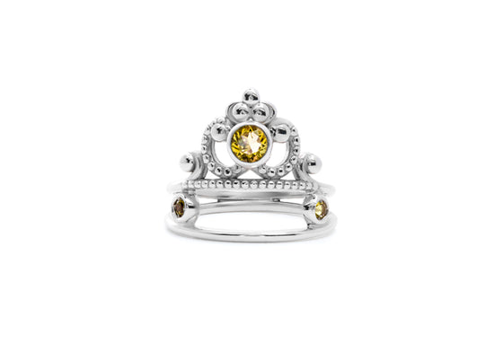 Crown ring and citrines