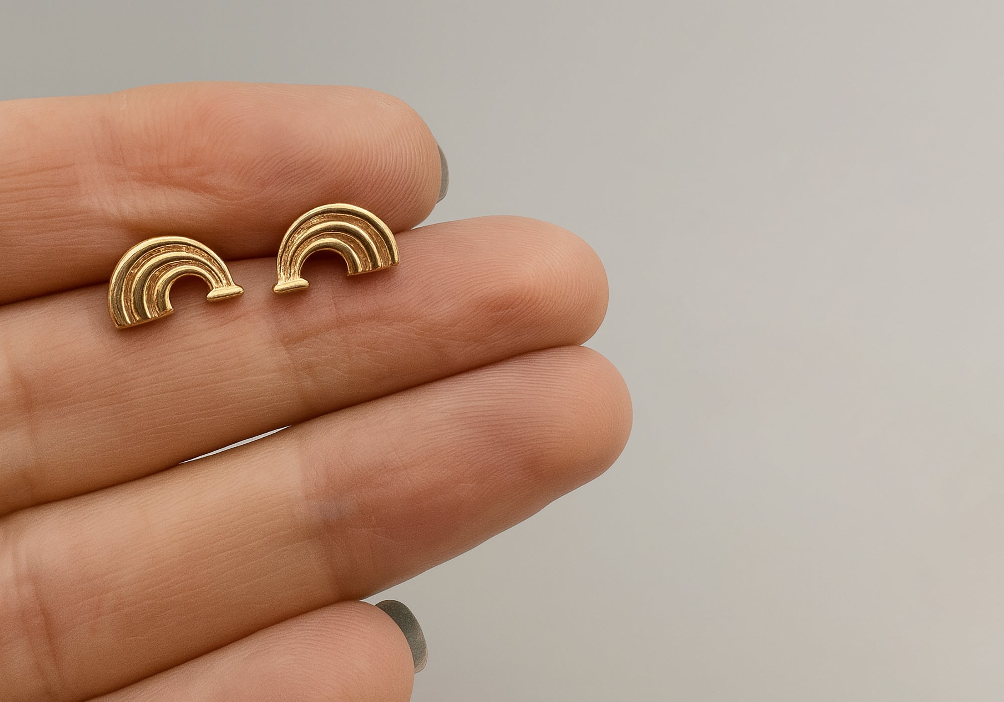 Rose gold rainbow earrings