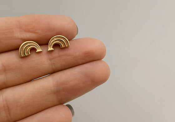 Rose gold rainbow earrings