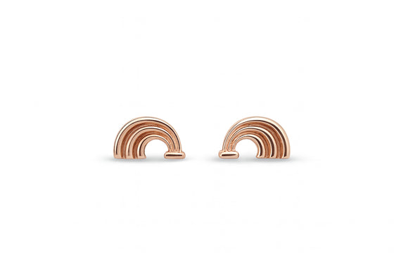 Rose gold rainbow earrings