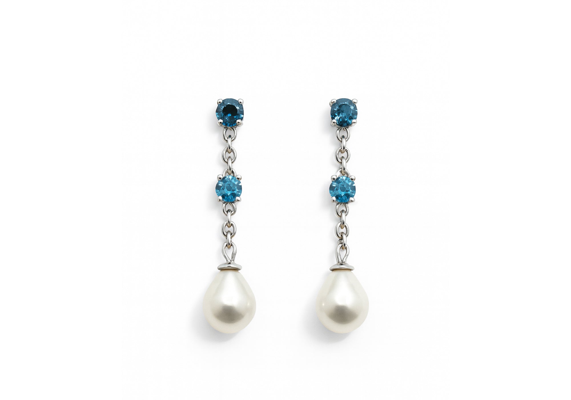 Topaz and pearl earrings