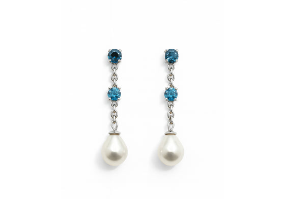 Topaz and pearl earrings
