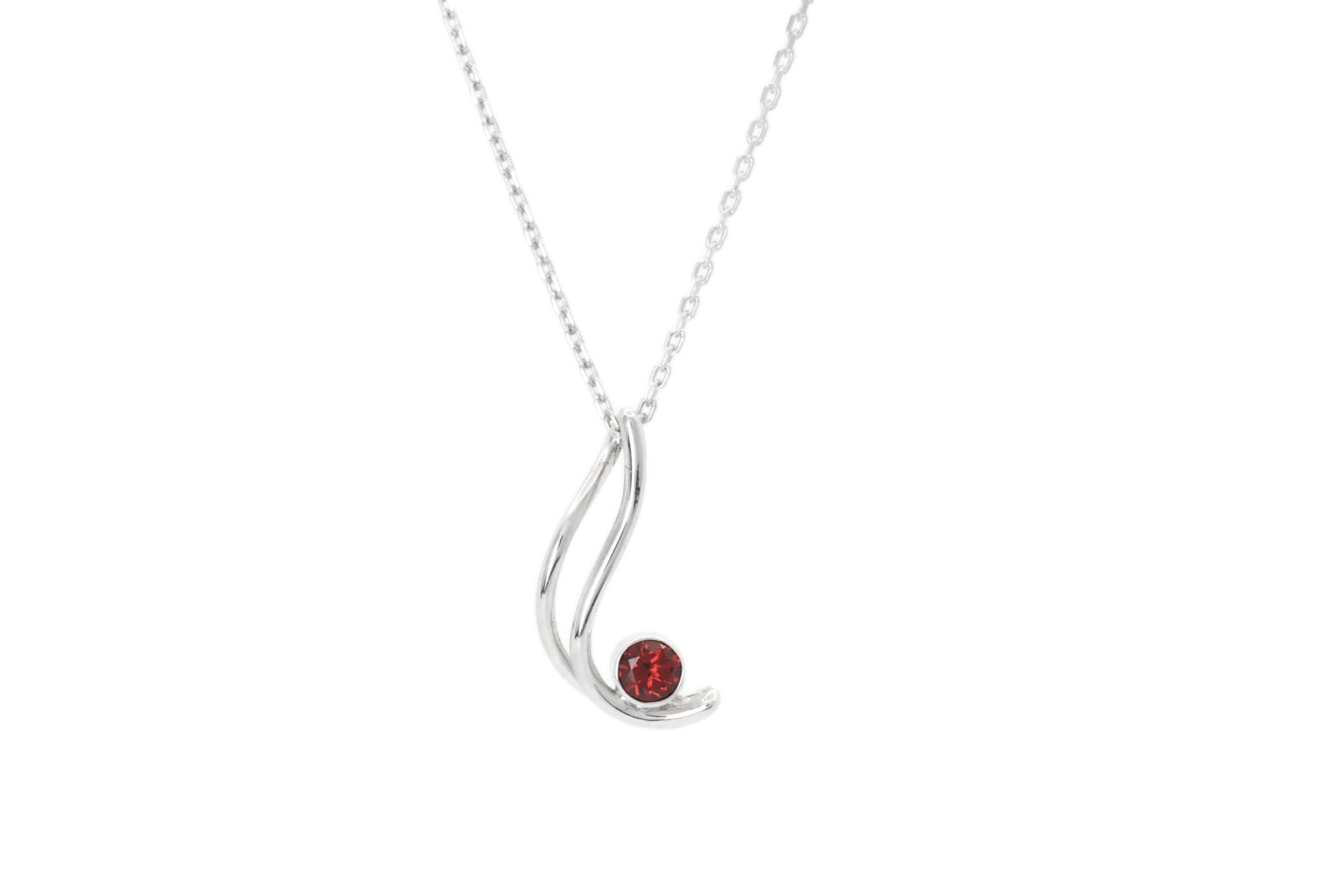 Curved Garnet Pendant