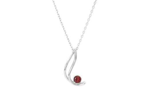 Curved Garnet Pendant