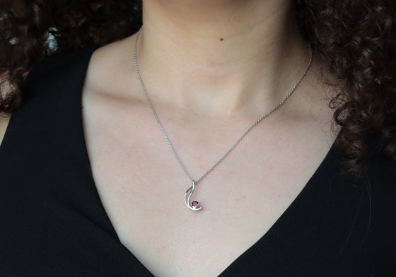 Curved Garnet Pendant