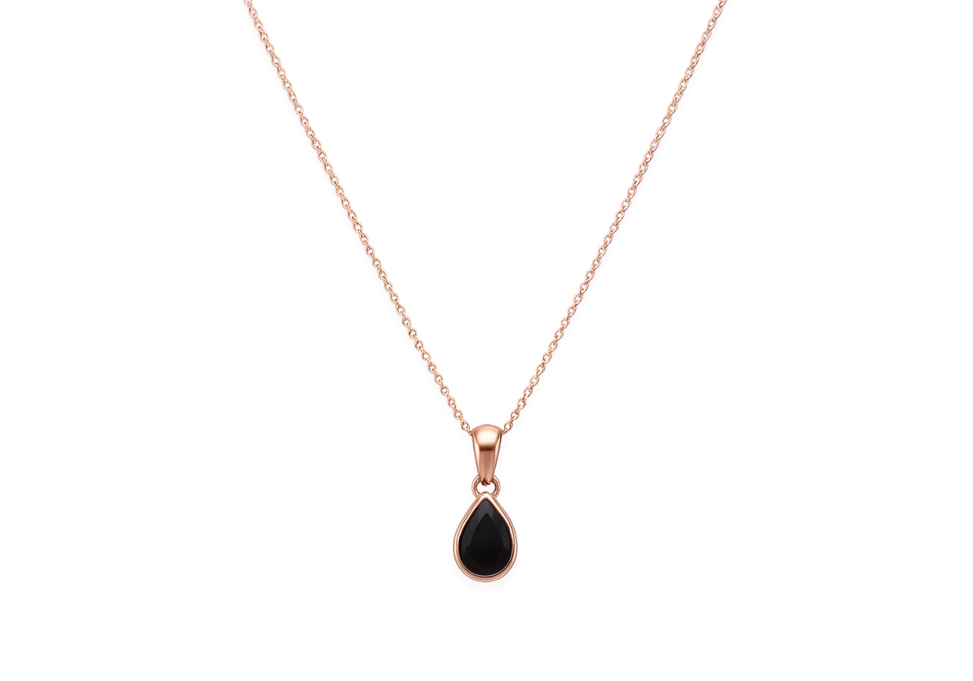 Spinel and rose gold teardrop necklace
