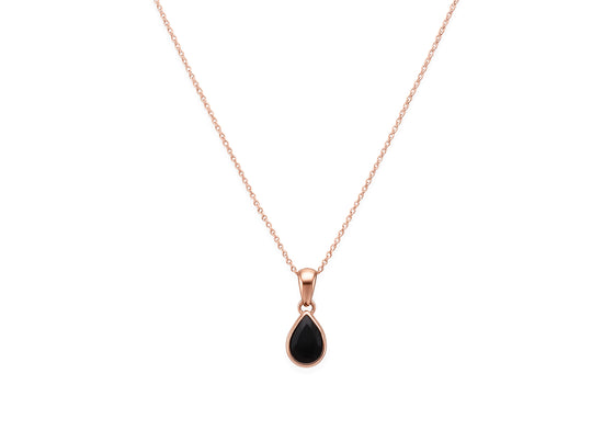 Spinel and rose gold teardrop necklace