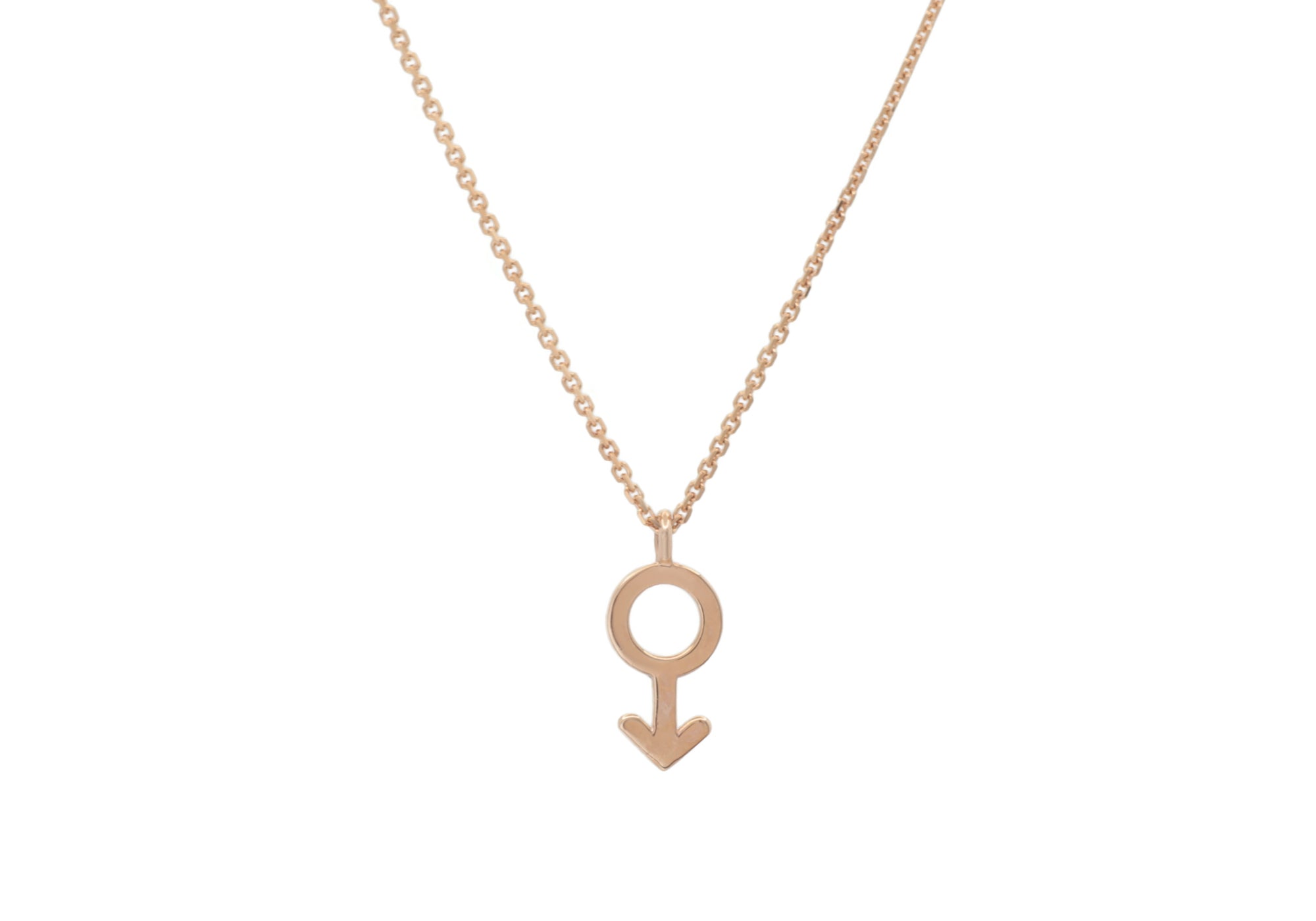 Necklace with male symbol.