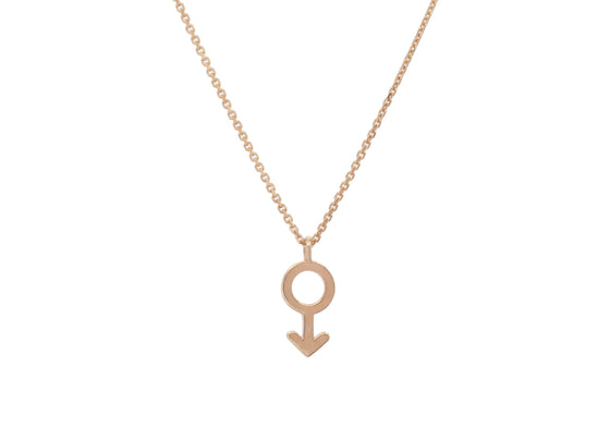 Necklace with male symbol.