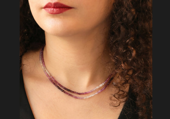 Sautoir de rubis en dégradé