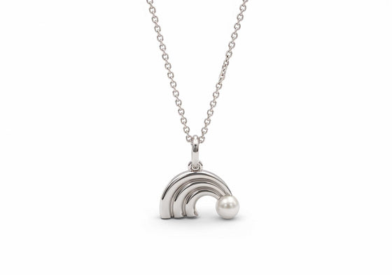 Rainbow and pearl pendant (Ag925)