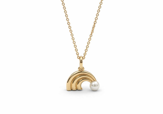 Rainbow and pearl pendant