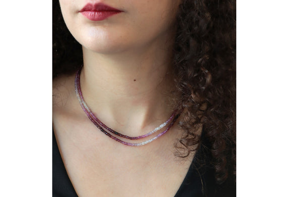 Sautoir de rubis en dégradé