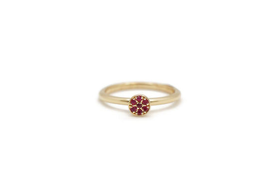 Ring with natural ruby pavé
