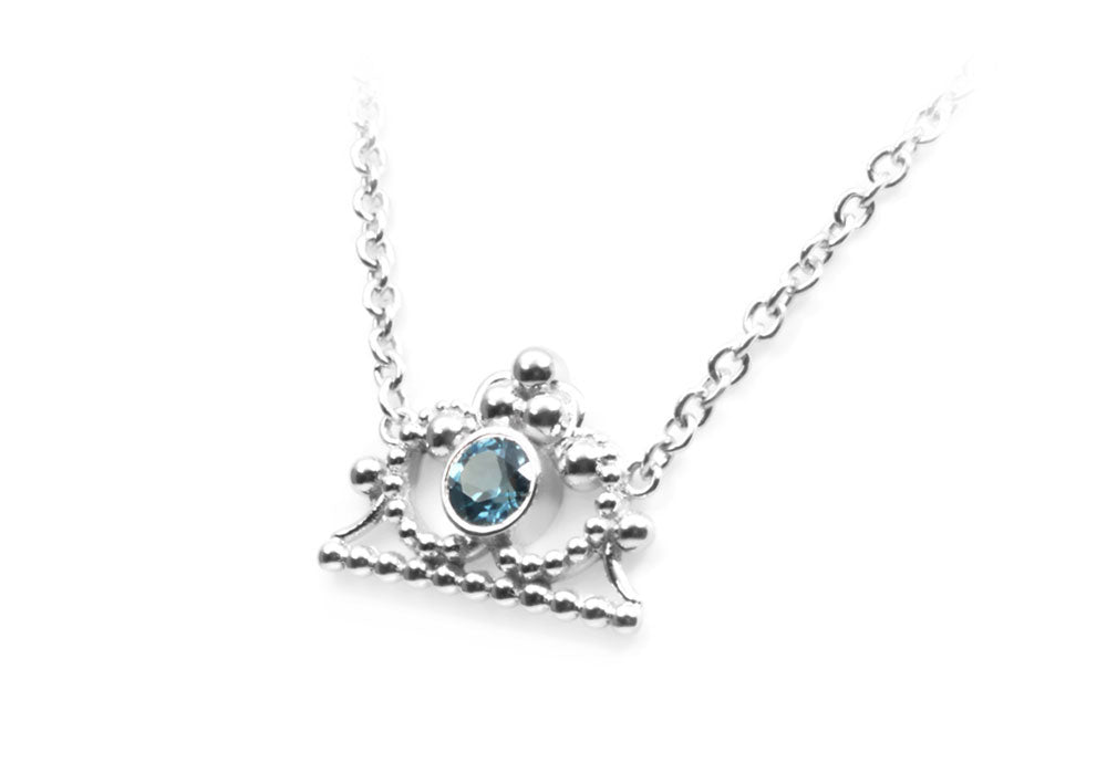 la couronne collier pendentif or blanc argent sterling chaine bijou femme