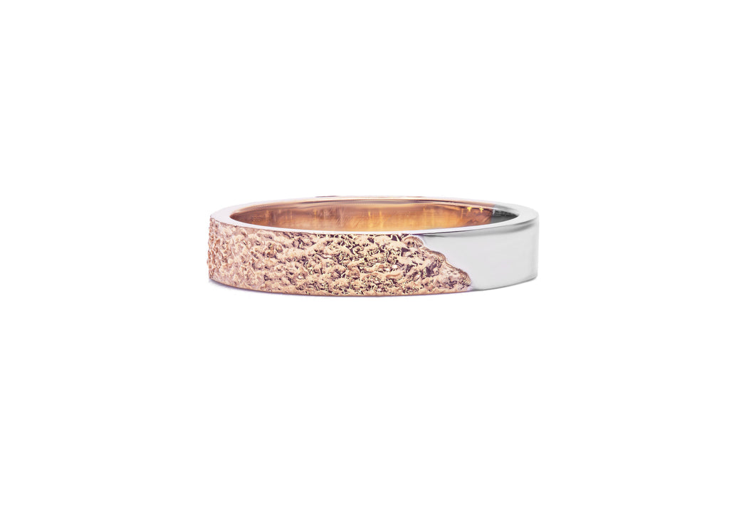 bague homme or rose et blanc entre ciel et terre