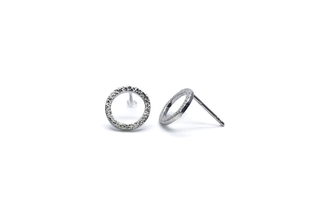 boucles d'oreilles rond minimaliste argent sterling