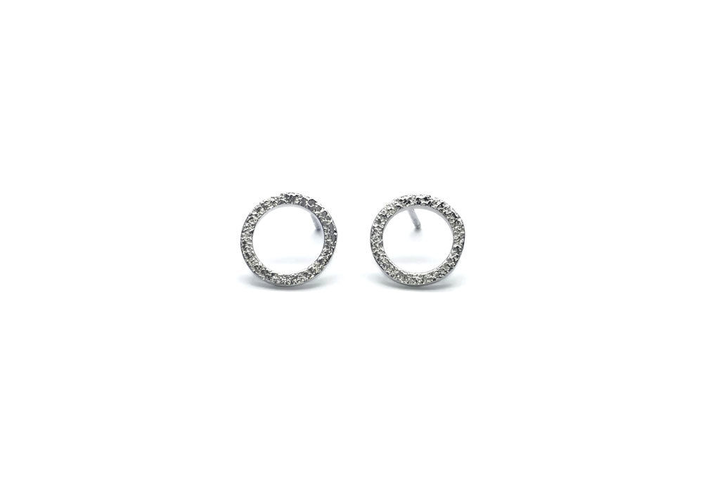 boucles d'oreilles rond minimaliste argent sterling texturé