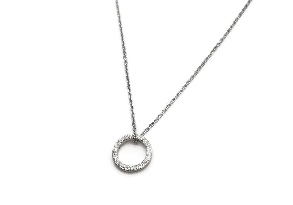 pendentif minimaliste rond argent sterling