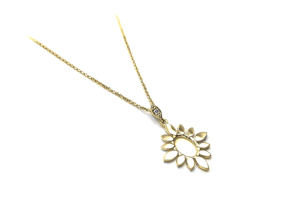 collier diamant de laboratoire soleil or jaune ciel d été haut