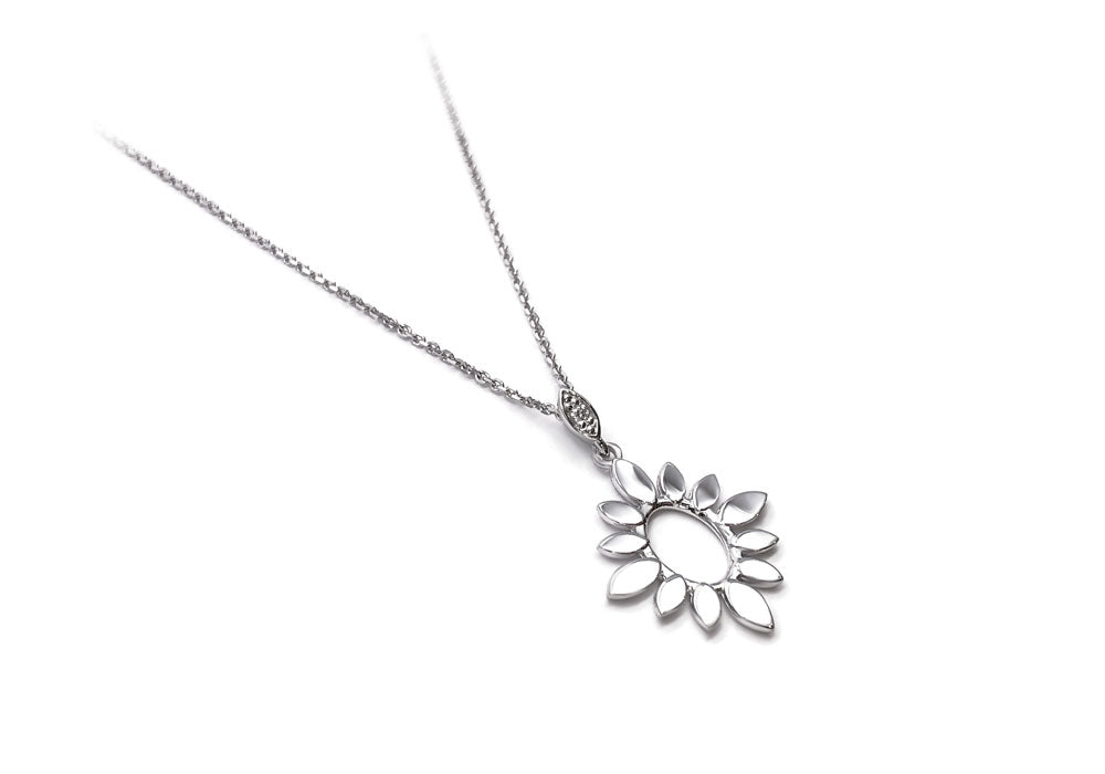 collier diamant de laboratoire soleil or blanc ciel d été haut