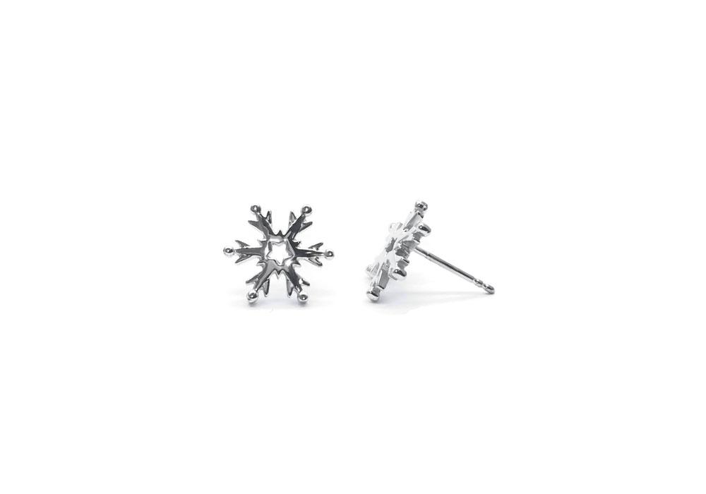 Boucles d'oreilles flocon de neige argent sterling