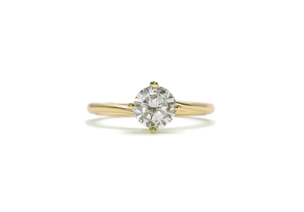 bague moissanite 50 points or jaune enlace moi