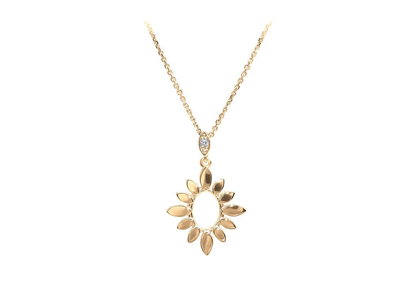 collier diamant de laboratoire soleil or rose  ciel d été